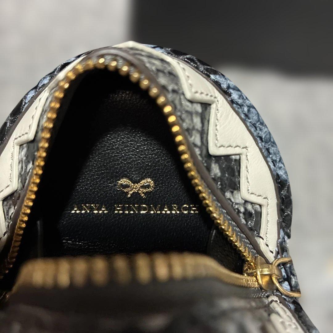 アニヤハインドマーチ シャーク ケース キーホルダー パイソン柄