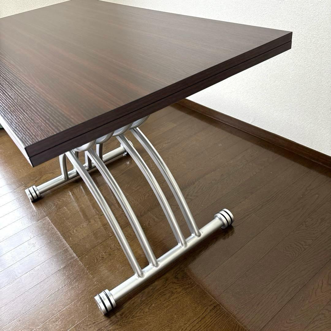 【美品】OZZIO サリスカンディ 昇降式テーブル 天板拡張 油圧式