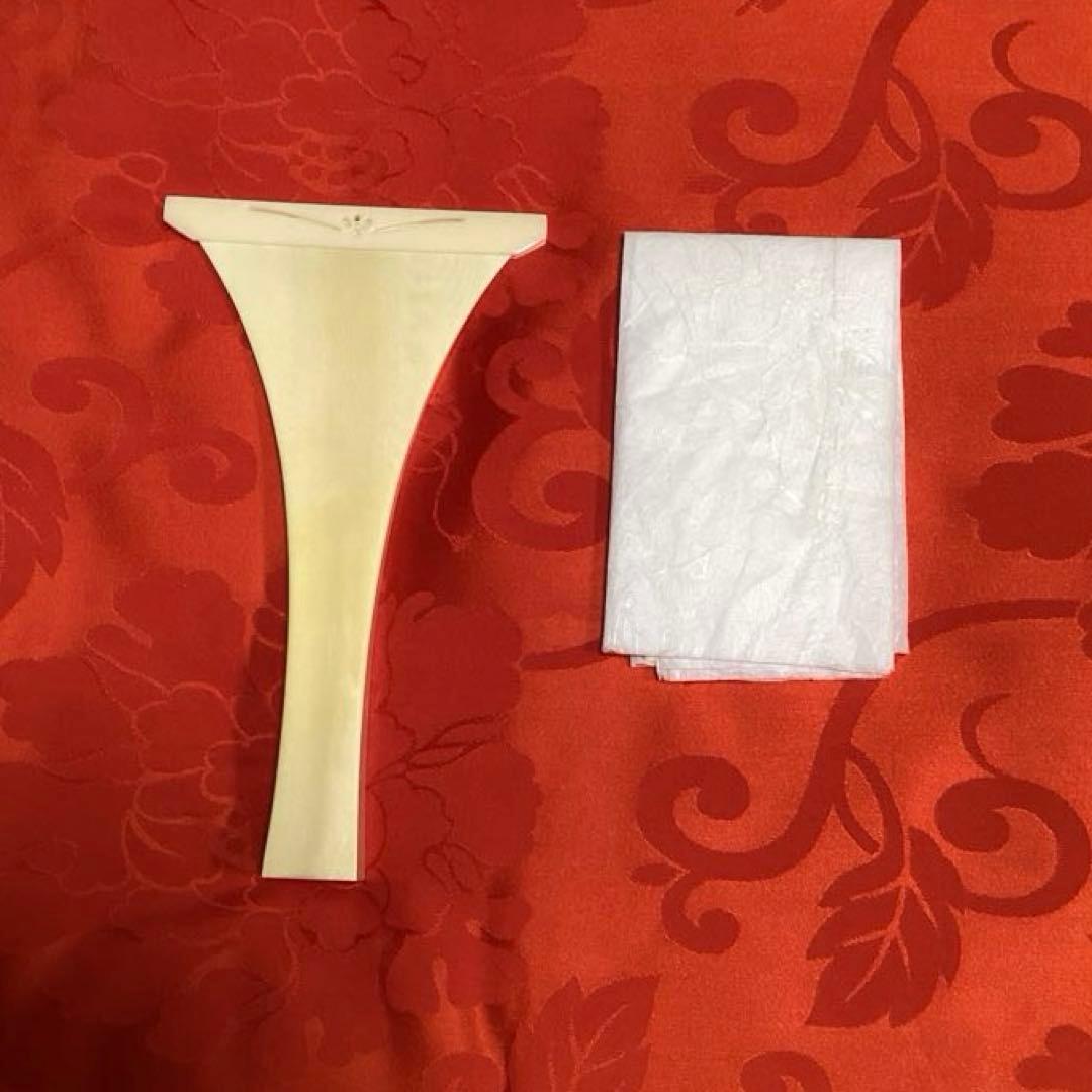 長唄用三味線バチ 紫色の花柄 ケース付き