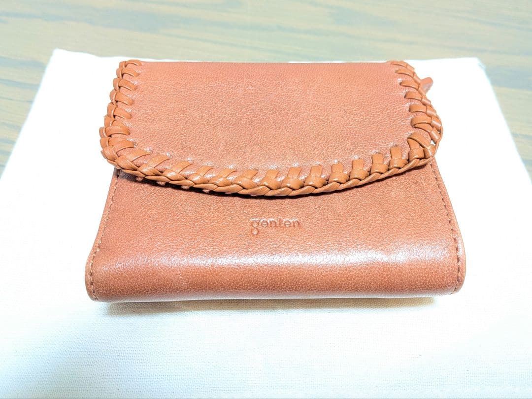 【美品】ゲンテン genten ウールシープソフト　二つ折り　財布 　44871