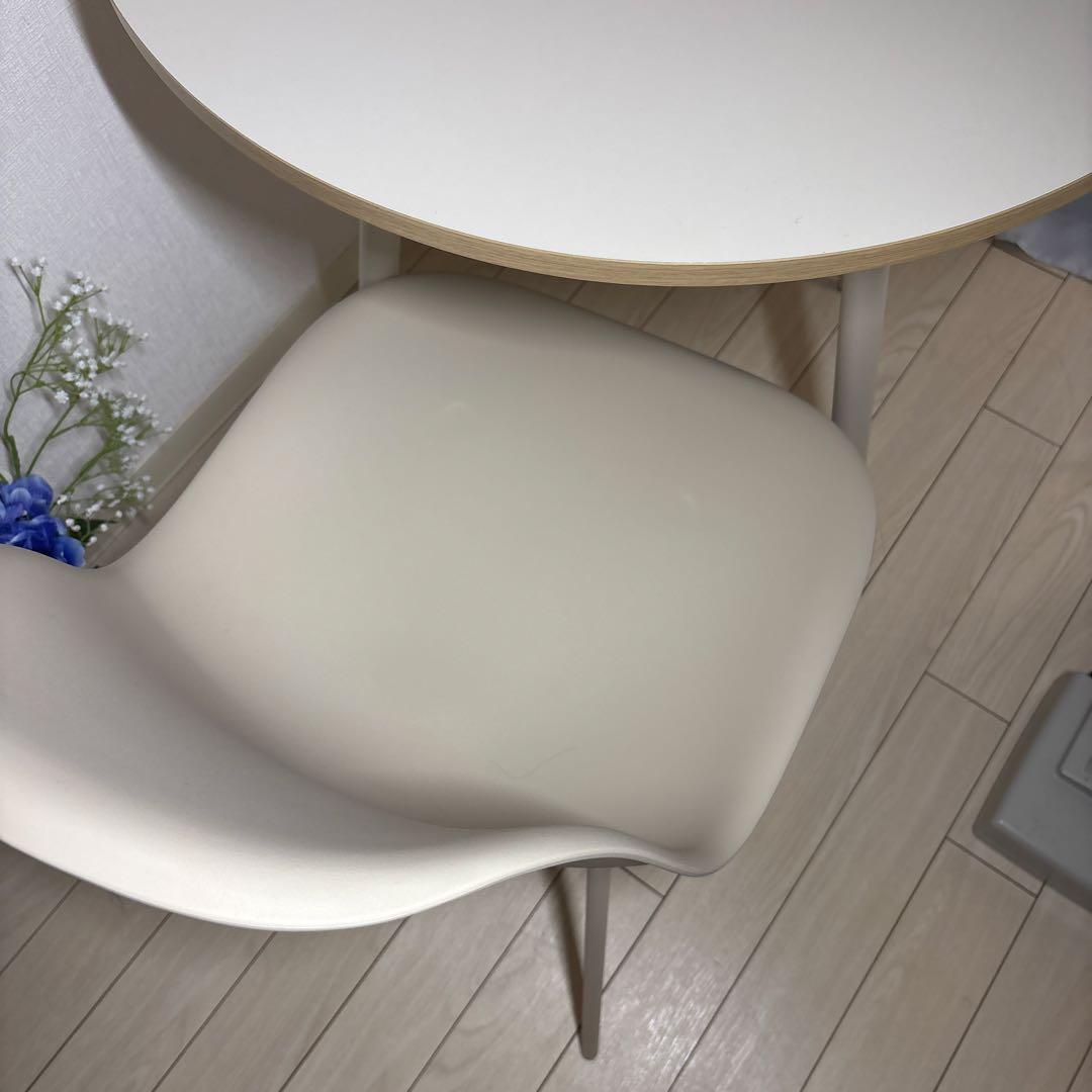 ダイニングテーブル＆チェア2脚セット｜丸テーブル 75cm｜北欧風｜メラミン天板