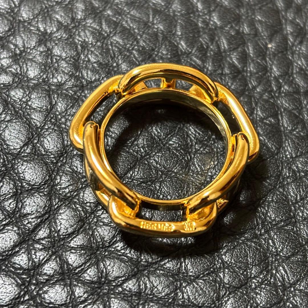 HERMES ゴールド チェーンリング