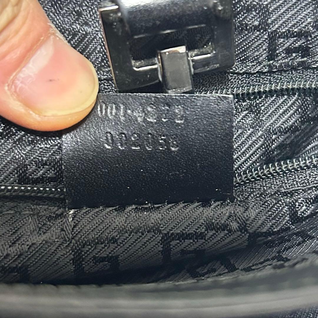 GUCCI グッチ ジャッキー レザー キャンバス ショルダーバッグ ブラック