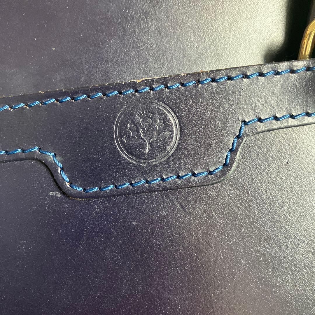 グレンロイヤル　ブライドルレザー　ブリーフケース　ネイビー