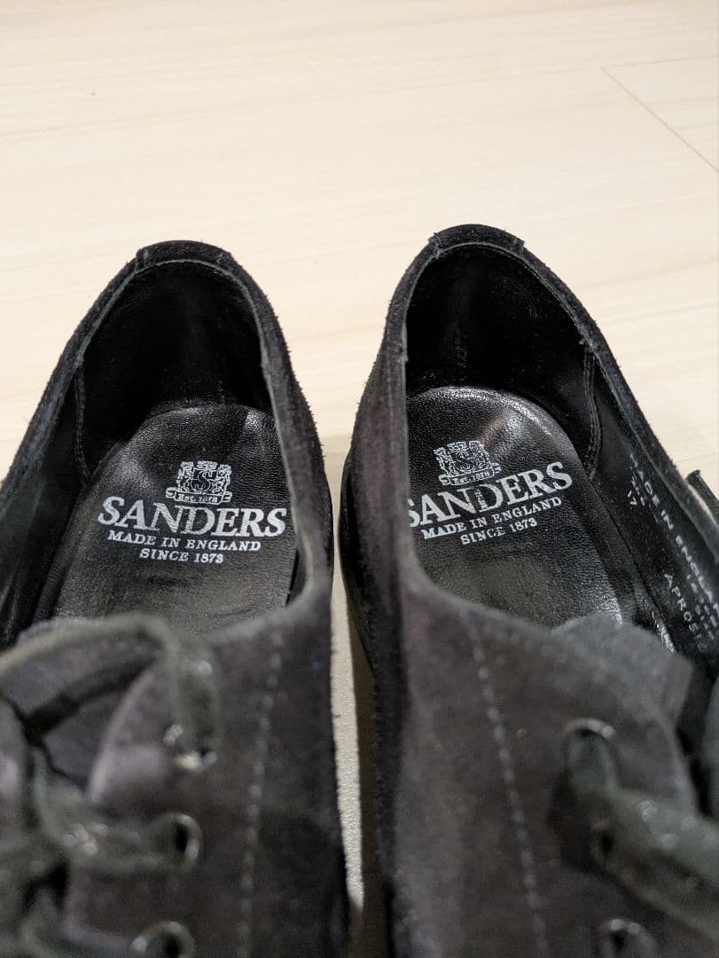 SANDERS 黒 スエード ドレスシューズ