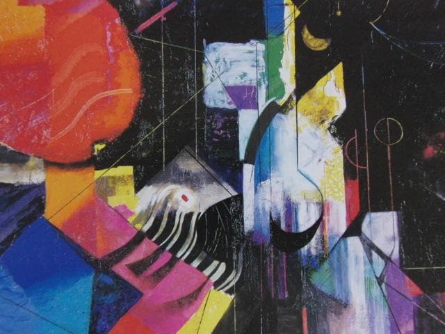 鶴岡義雄、【宇宙線】、希少な額装用画集より、新品額装付