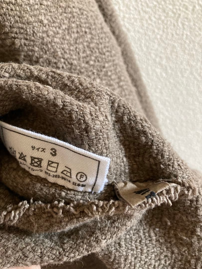 mittan ミタン　ガラ紡ジャケット　胡桃(濃)鉄媒染　サイズ3