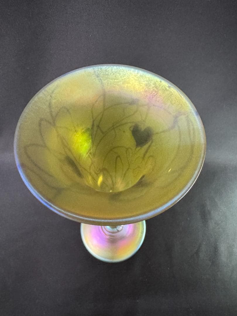 ヴィンテージ】ティファニースタイル 幾何学文聖杯 コーディアルグラス