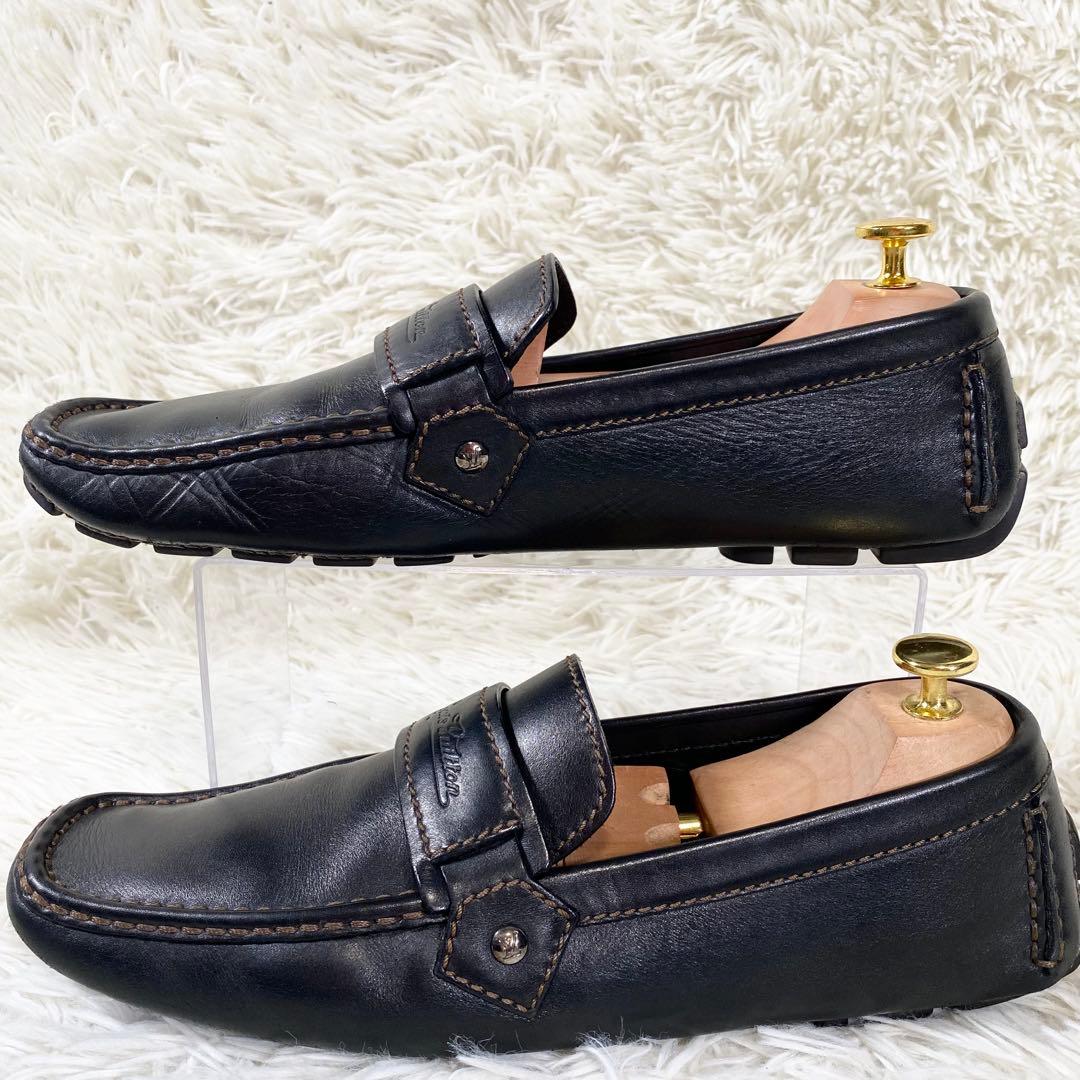 LOUIS VUITTON ルイヴィトン　レザー　ドライビングシューズ　革　黒