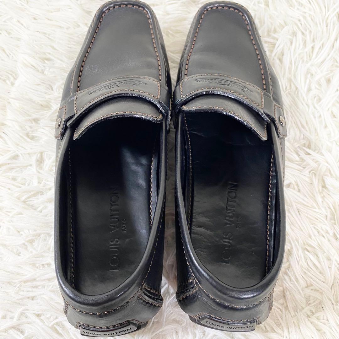 LOUIS VUITTON ルイヴィトン　レザー　ドライビングシューズ　革　黒