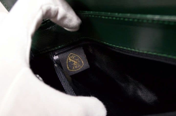 グリーン　ヴィンテージ　ハンドバッグ