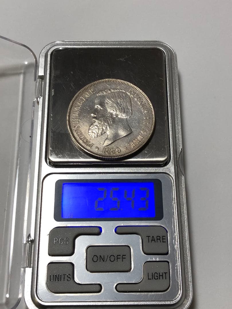 希少 1889年 最終年 ブラジル帝国 2000レイス銀貨 ペドロ2世 - メルカリ