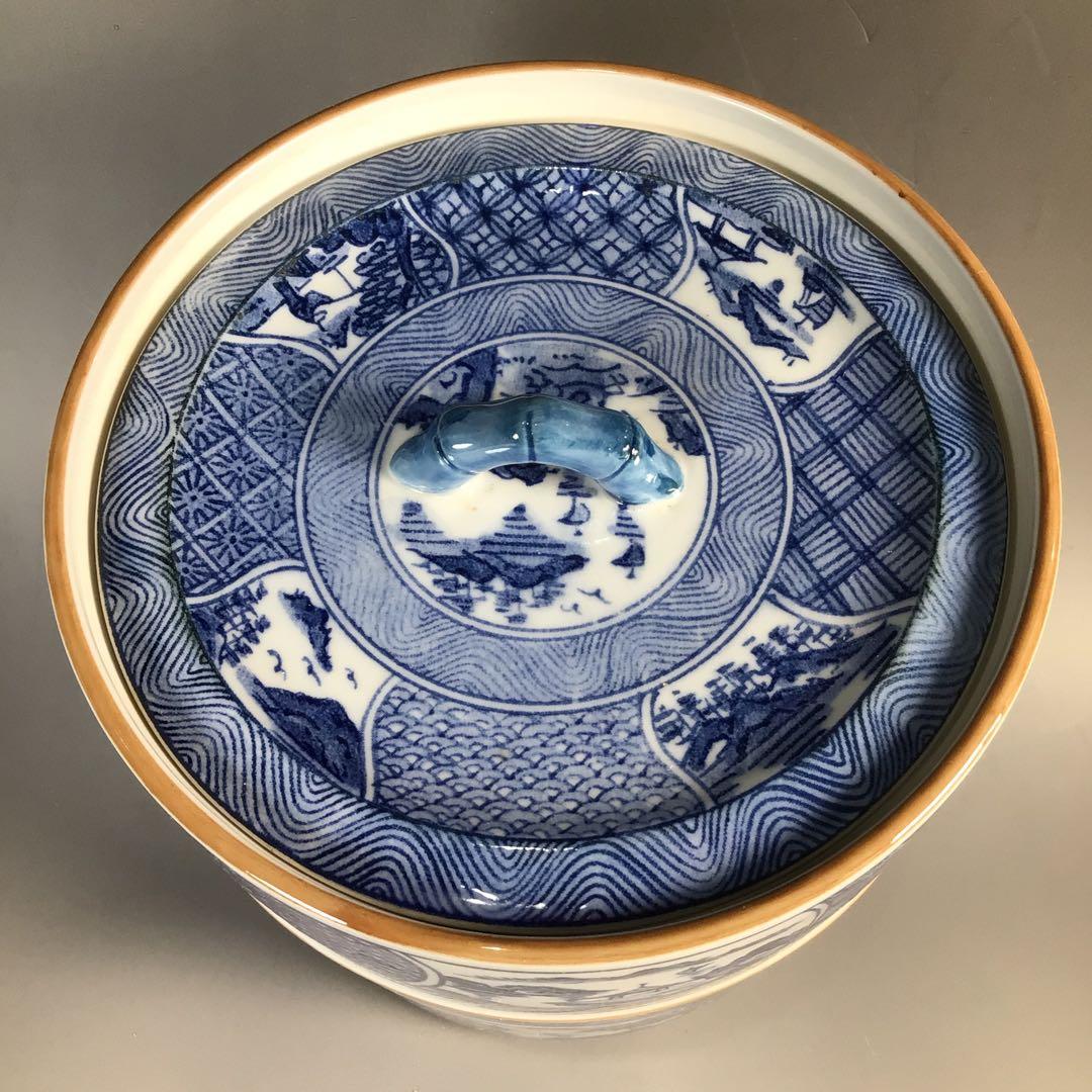 N391皆具『京焼貴山造』『染付祥瑞文』『水指建水蓋置杓立』共箱