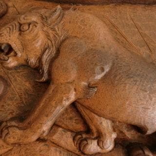 平尾翆邦 虎 木彫り 壁掛