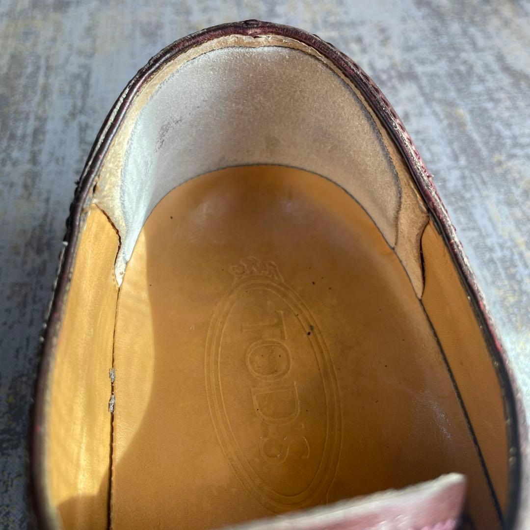 ★希少★トッズ TOD'S Uチップ ドレスシューズ【27】バーガンディ 厚底