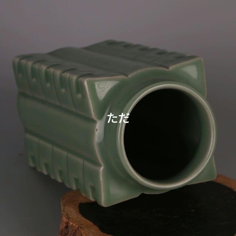 宋汝窯清涼寺開片琮式瓶 景徳鎮 陶磁器 装飾品 現代