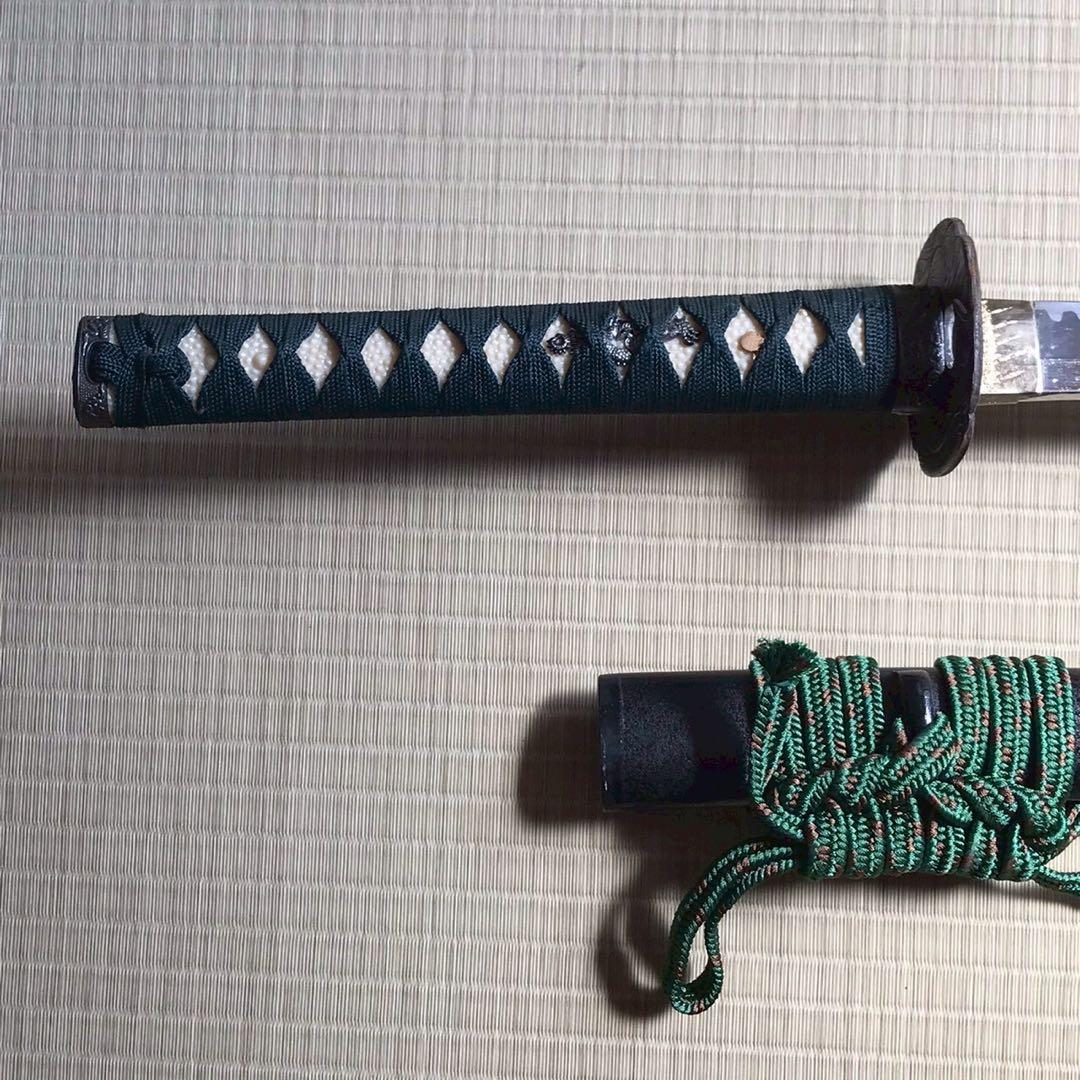 Js6 模造刀 刃紋入り刀身 石目 日本刀 大小　2本セット 昭和レトロ