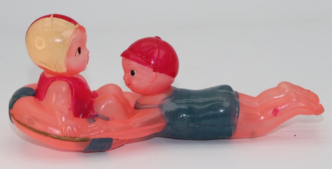 セルロイド製 水着の男の子と女の子のフィギュア 日本製レアアイテム