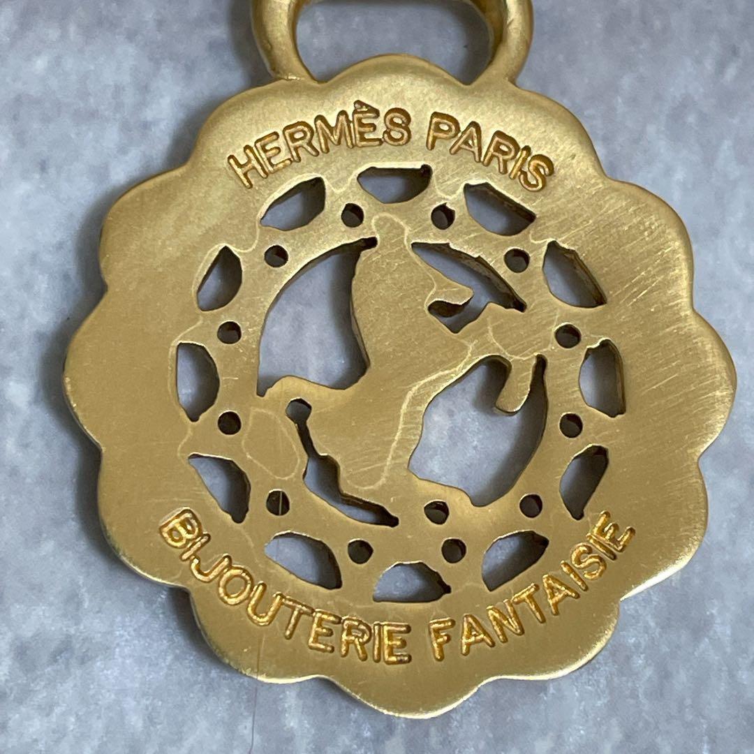 美品エルメスホースシュバルピンブローチネックレストップ