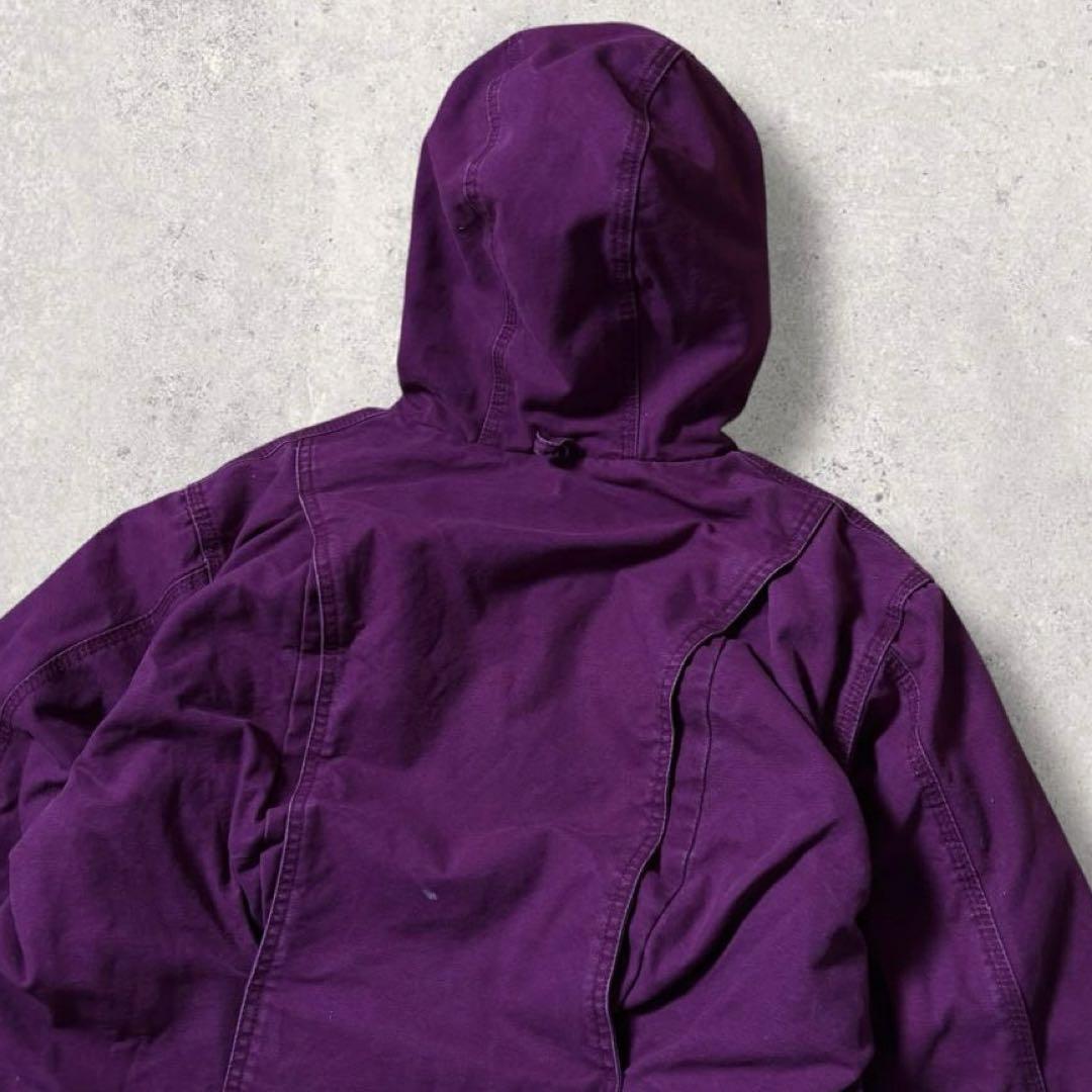 ぽ古着ダックパーカーアクティブジャケット短丈90s裏ボアジップフーディース