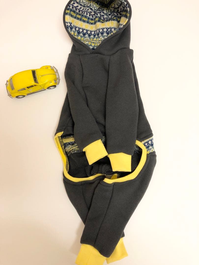 トレーナー生地ロンパースMサイズイタグレ服