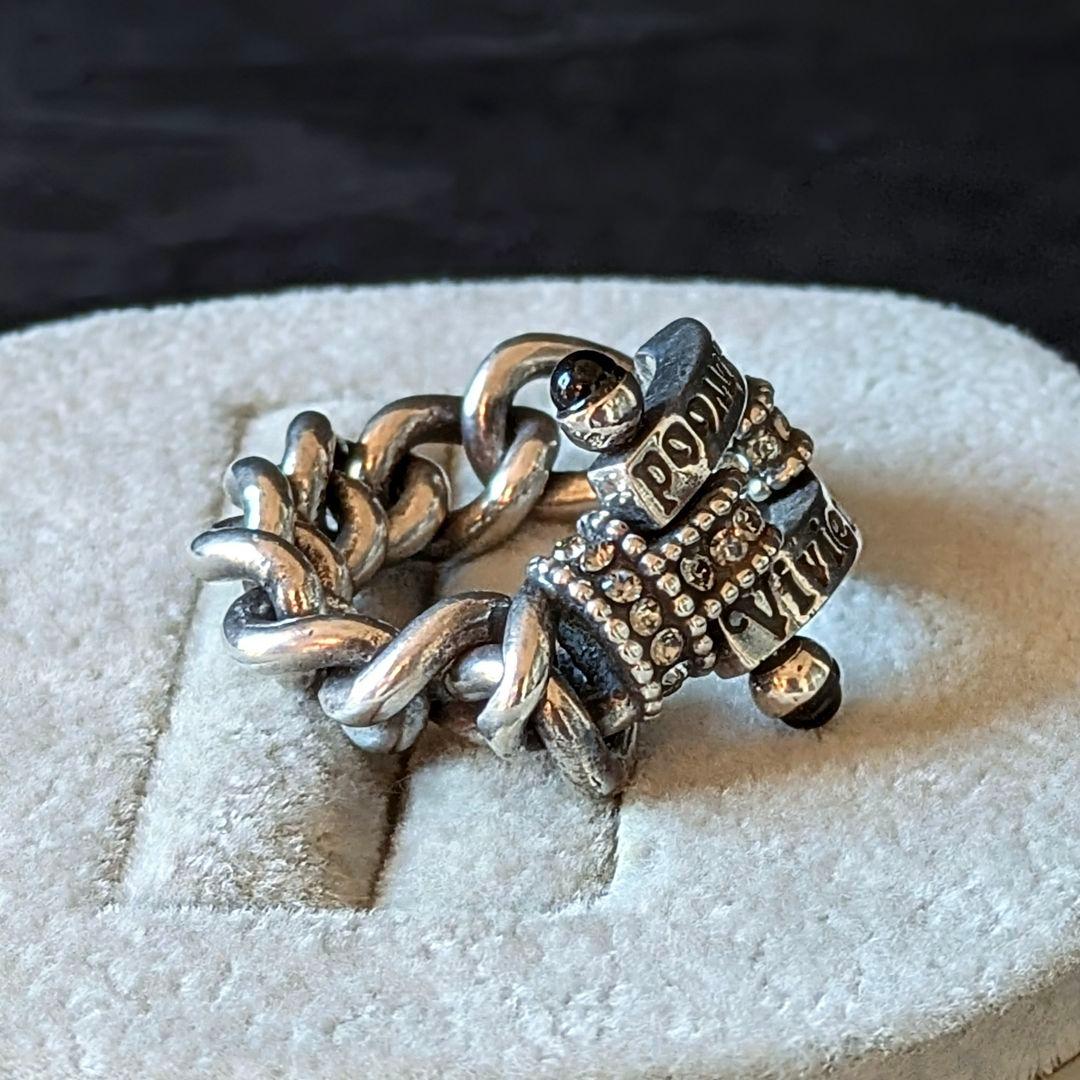 vivienne westwood オニキス ロゴ チェーンリング SV925