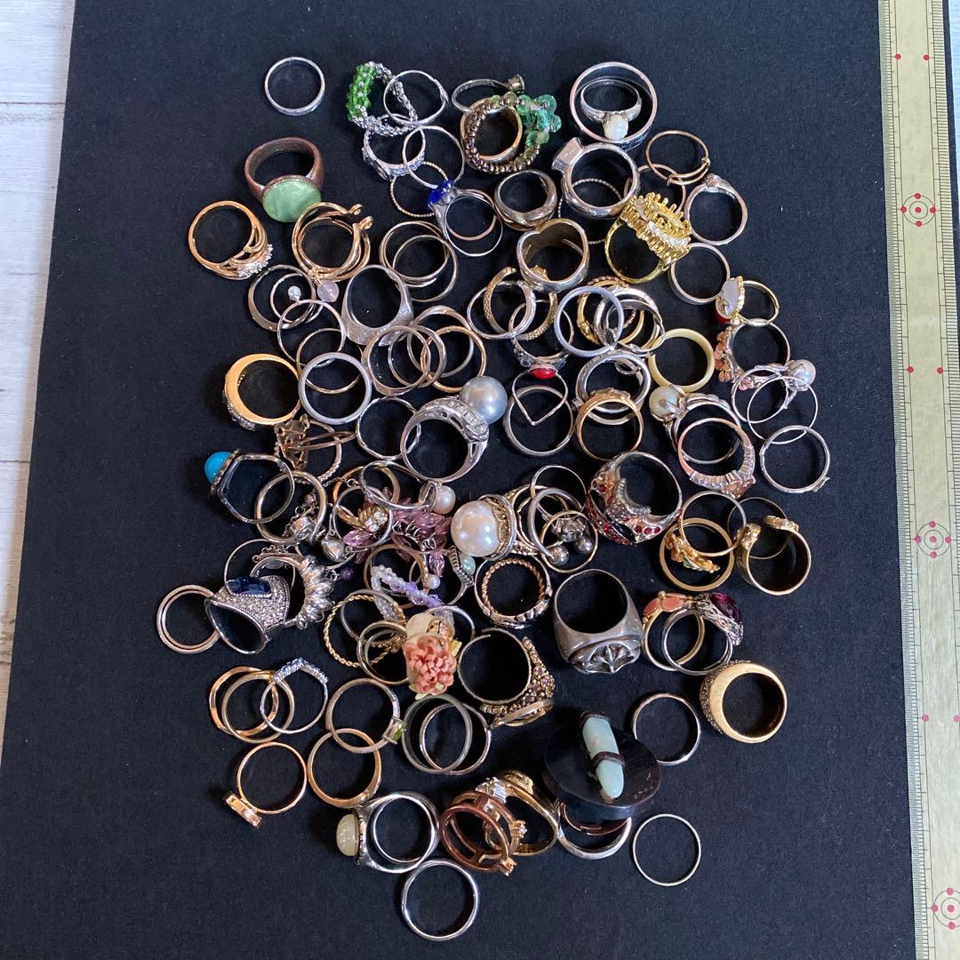 m*m様 まとめ売りアクセサリーR27☆指輪　リング　無選別約380gオークショ