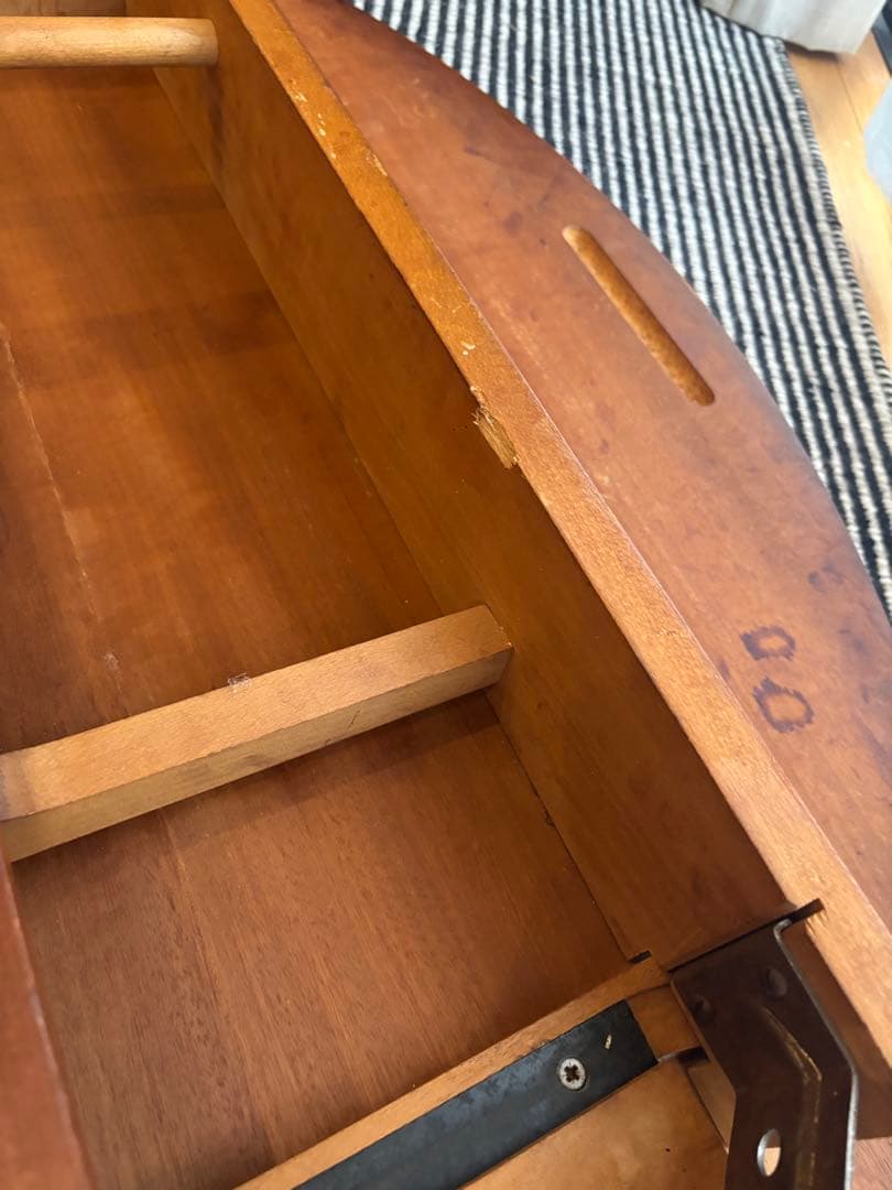 人気の ビンテージ ラウンドテーブル 伸張 拡張φ117cm チーク材