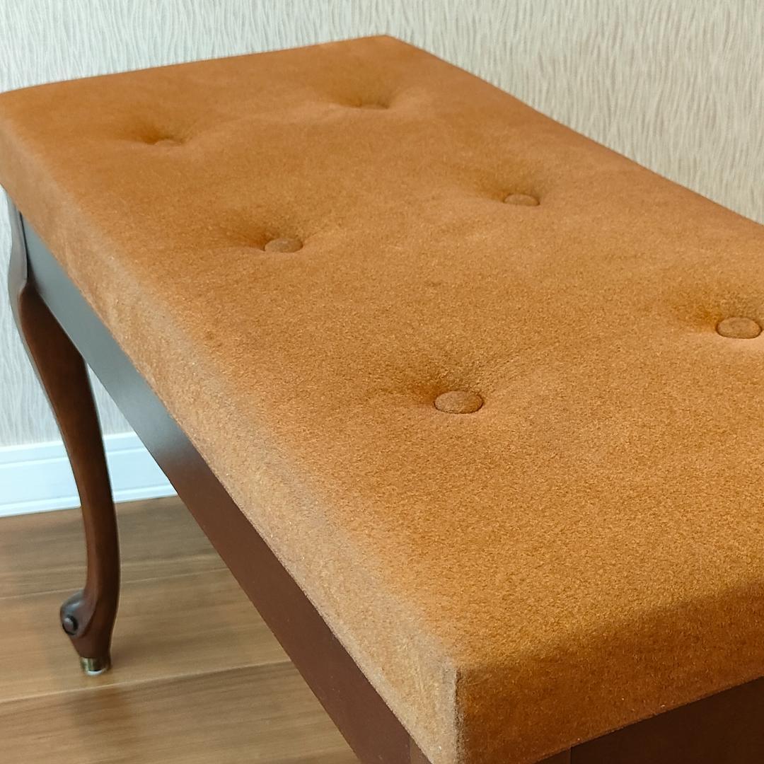 希少　アンティーク　ピアノ椅子　長椅子　猫脚　ベンチタイプ