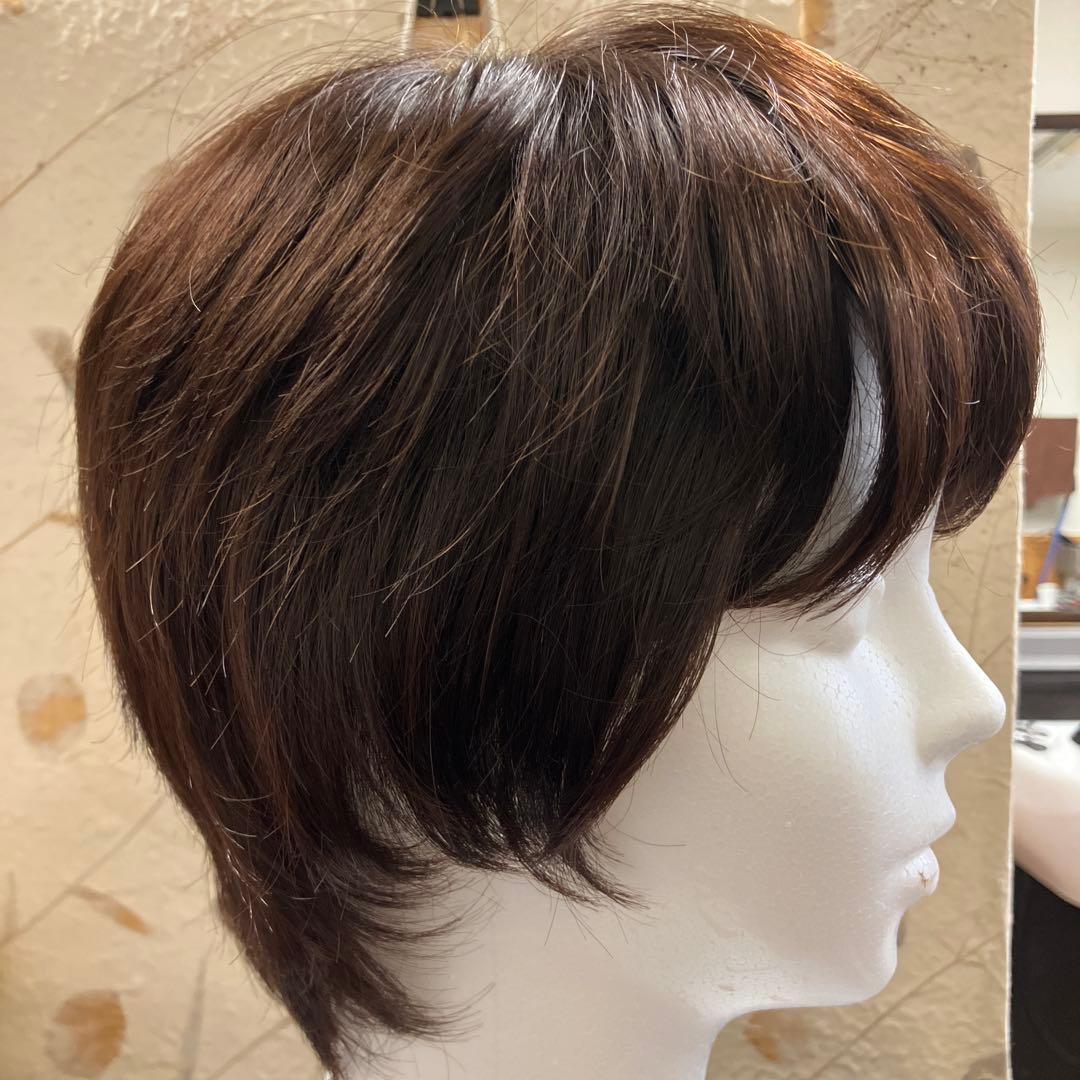 新品医療用ウィッグ ショートヘア ブラウン 総手植え RINGSJapan