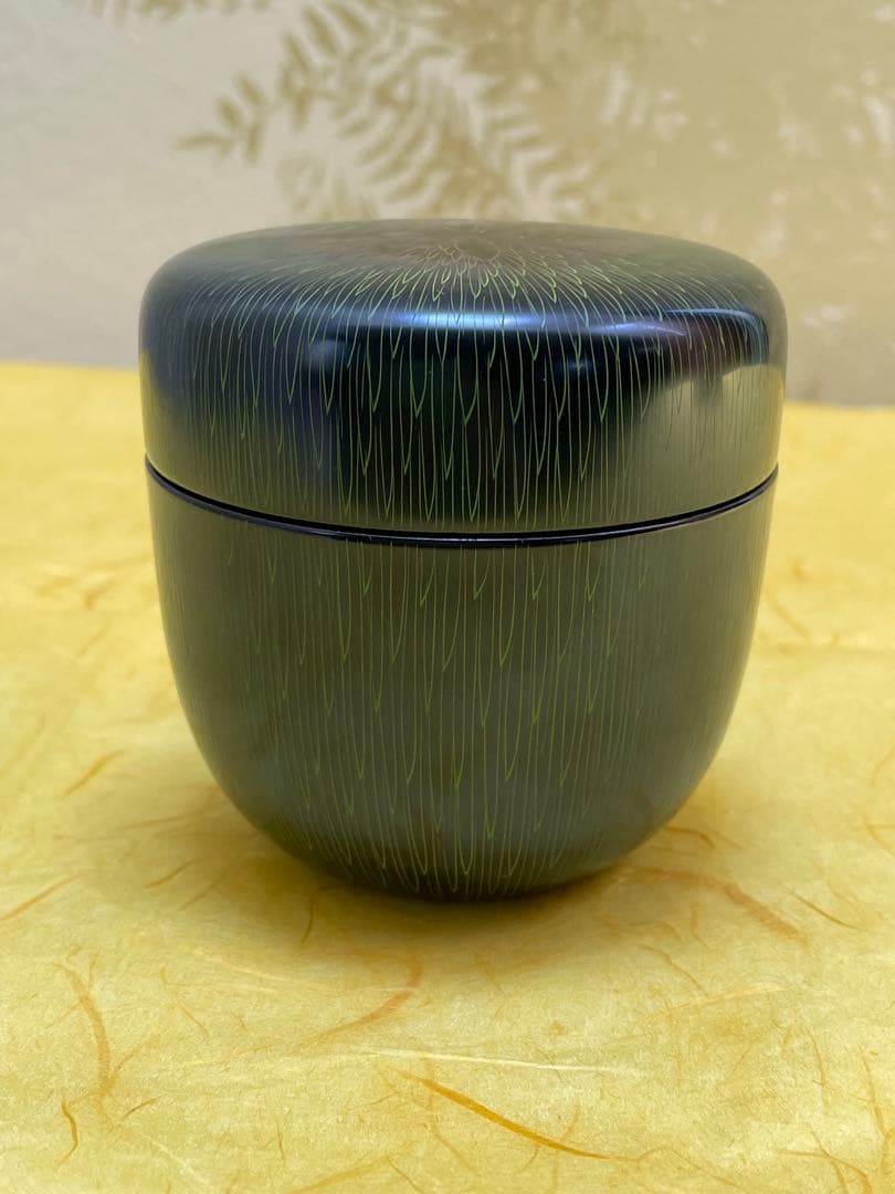 棗 大棗 菊毛彫 中村湖彩作 花模様 桐箱付き 茶道具 裏千家 表千家 工芸品