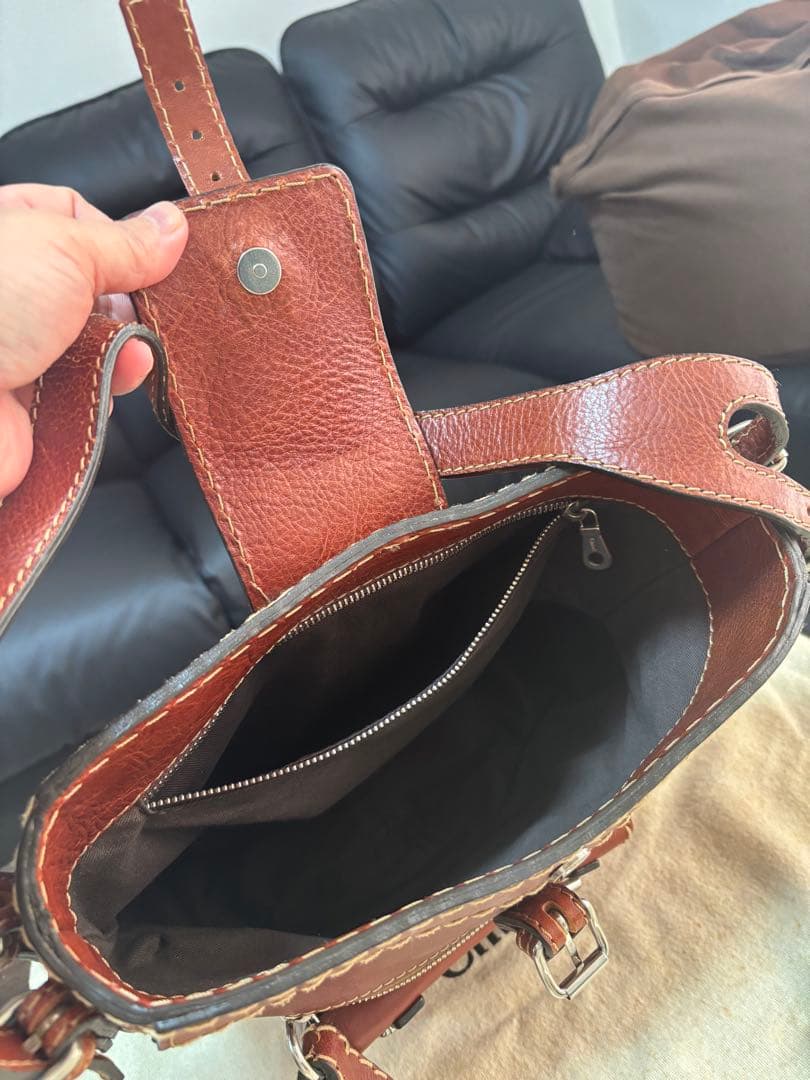 Chloé ブラウンレザーショルダーバッグ 保存袋付き