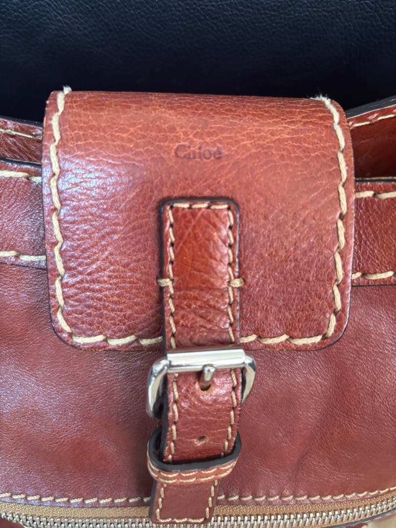 Chloé ブラウンレザーショルダーバッグ 保存袋付き