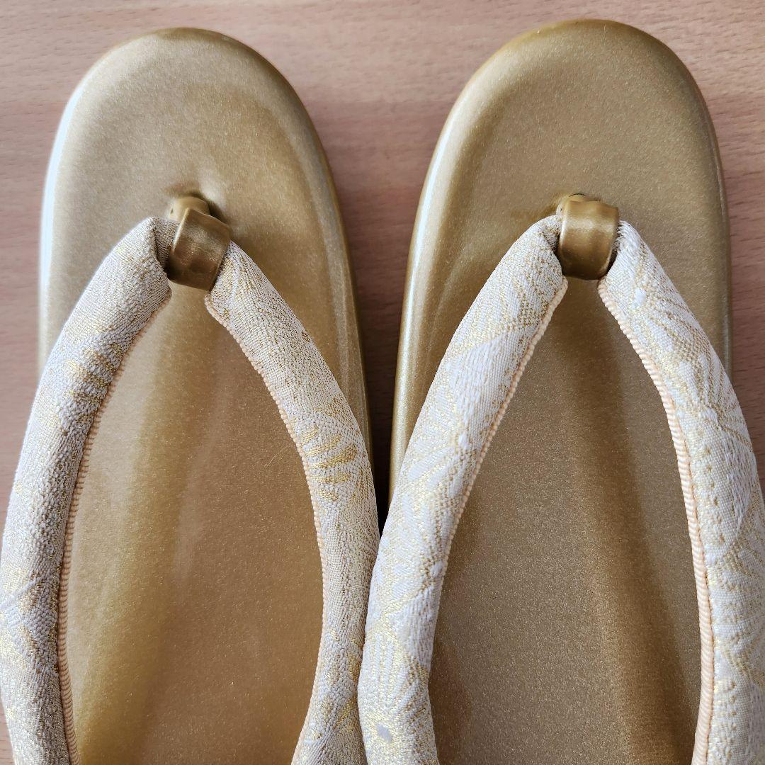 【美品】西陣織 正絹 帯地 使用 高級バッグセット　草履24cm