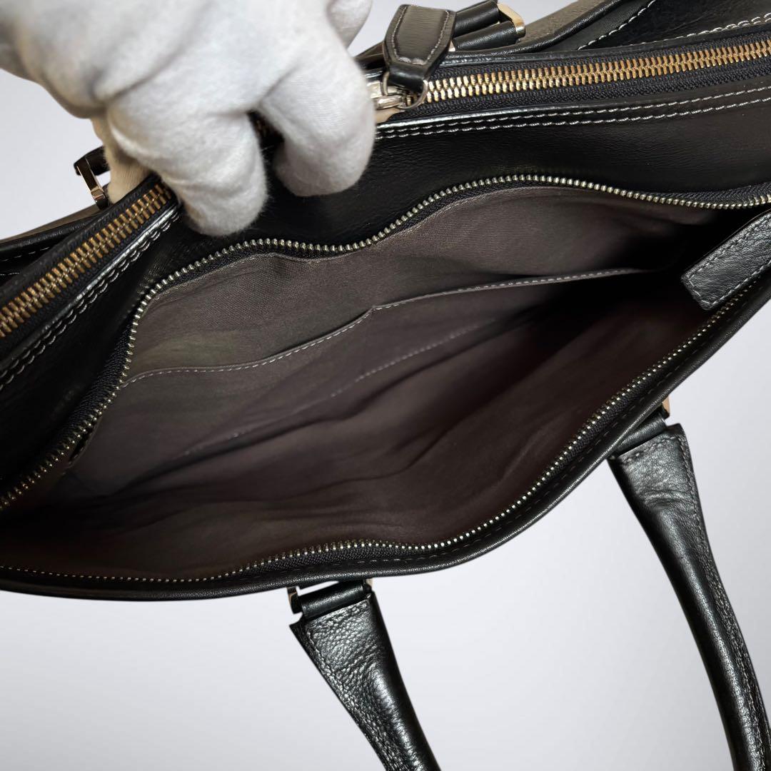 【美品・防水】土屋鞄 プロータ スクエアブリーフケース A4可 ブラック