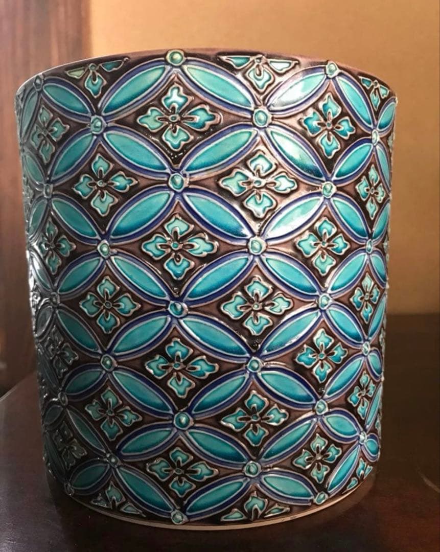 美品 茶道具 水差し 芳山 七宝繋ぎ 陶芸 茶器