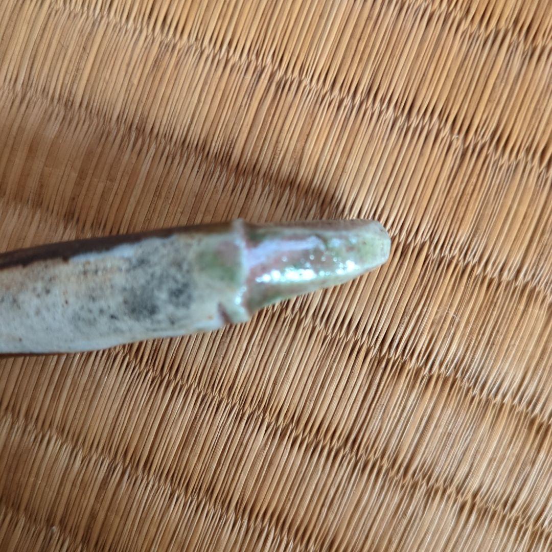 陶器製煙管 木箱付き　織部焼　織部　箸置き