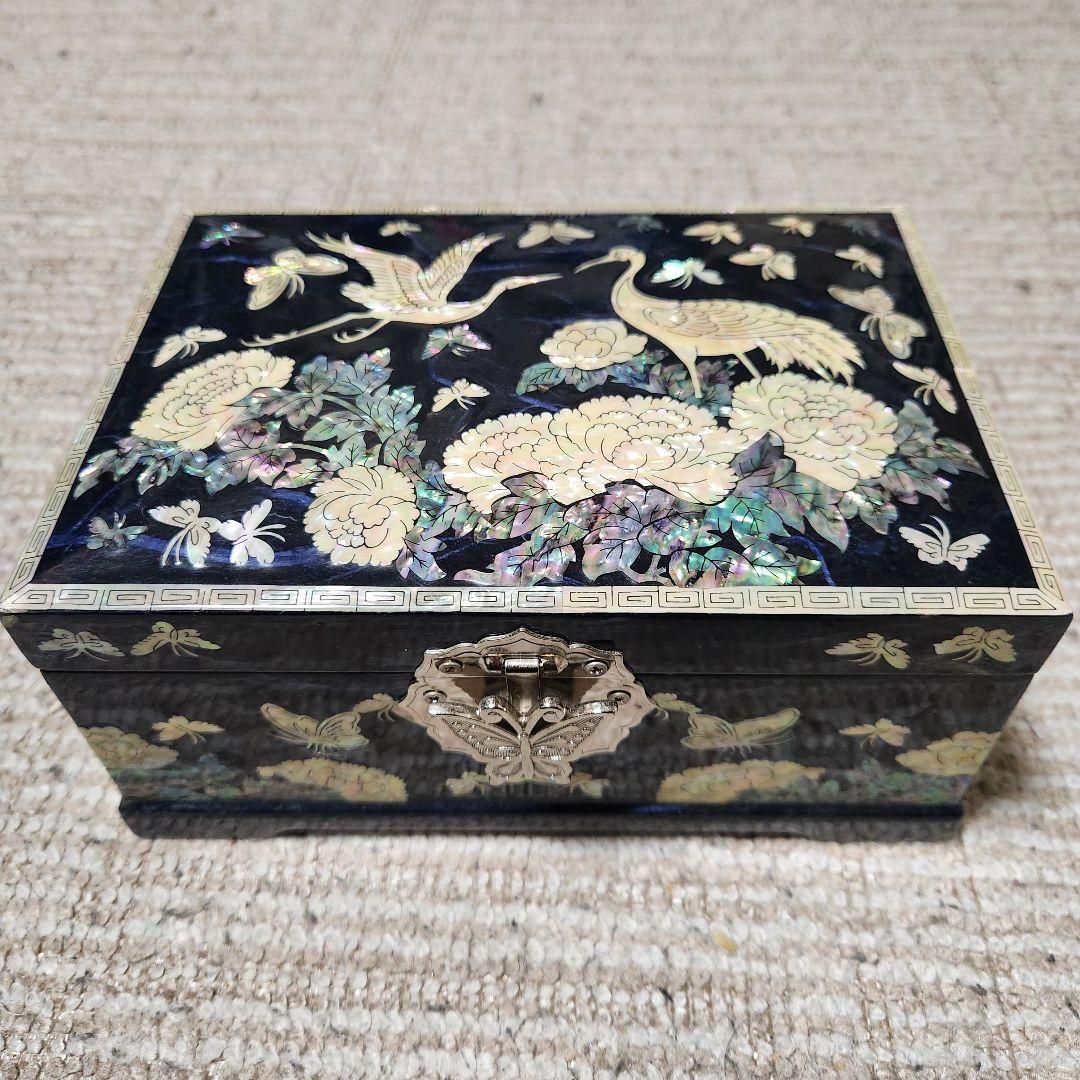 螺鈿細工 ジュエリーボックス 宝石箱 韓国伝統工芸 鳳凰孔雀模様 高級