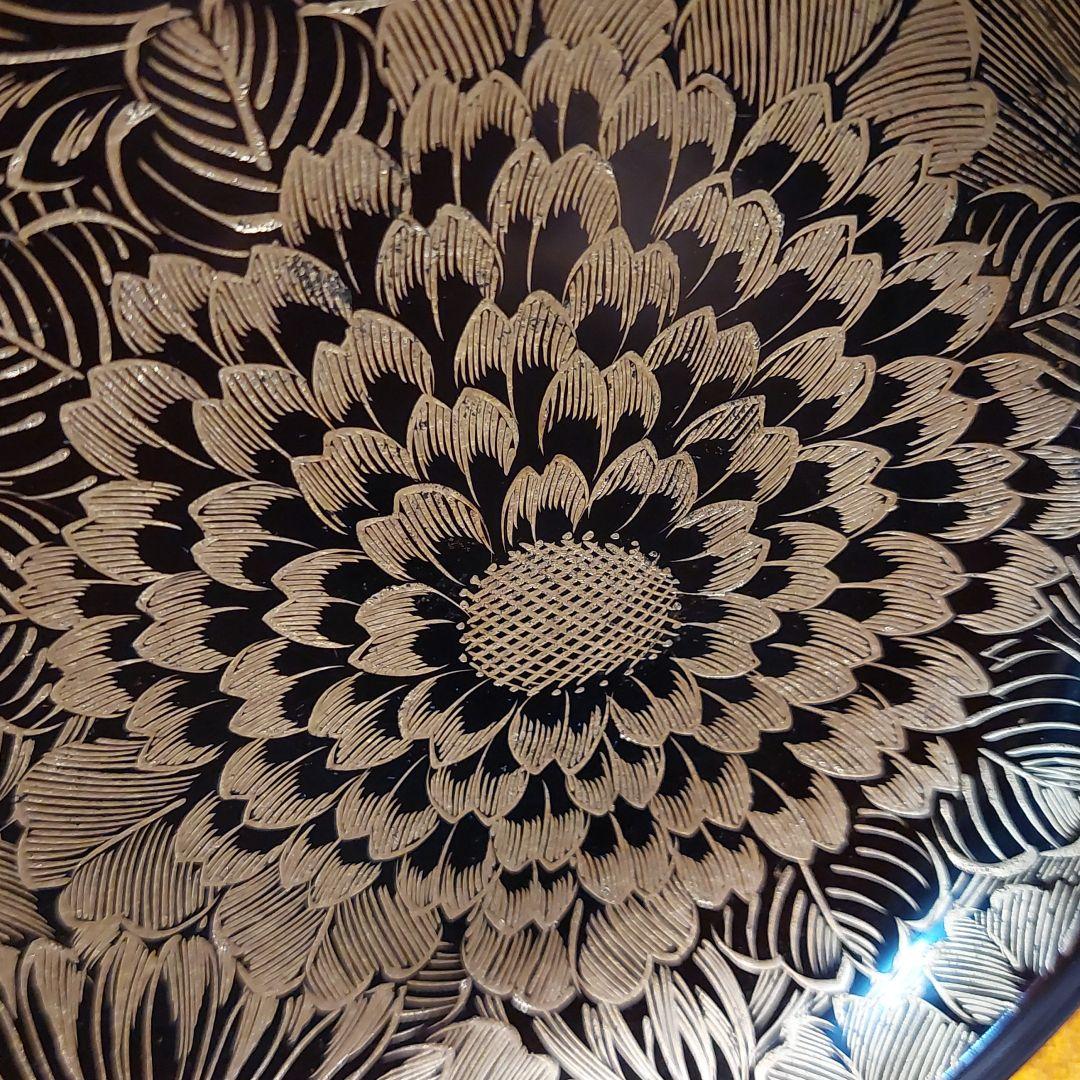 購入 幕末~明治輪島塗沈金菊蒔絵木皿五客 幕末~明治輪島塗沈金菊蒔絵