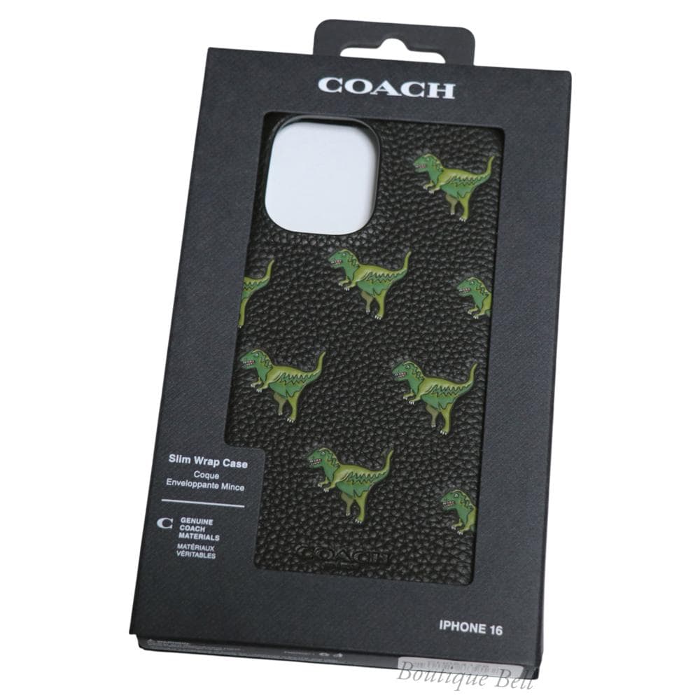 コーチ】レキシー 恐竜 レザー iPhone16ケース ブラックマルチ｜国内