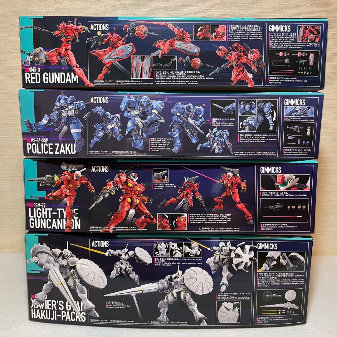 HG 赤いガンダム 軽キャノン エグザベ専用ギャン 軍警ザク ガンプラ4点