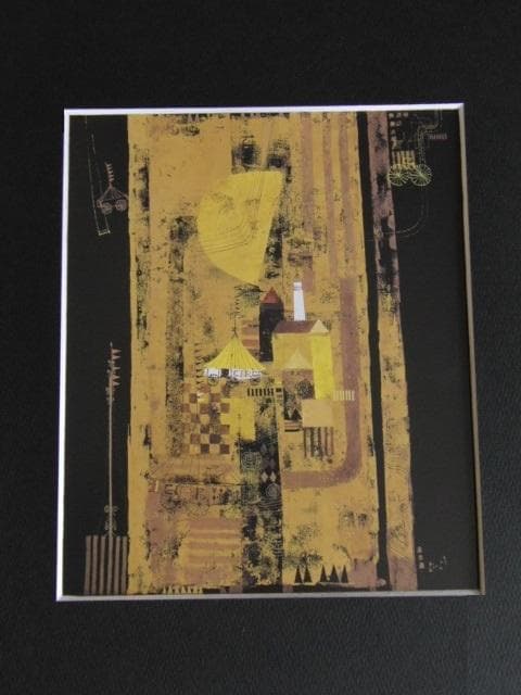 早川義孝、【風の止んだあとに】、希少な額装用画集より、新品額装付