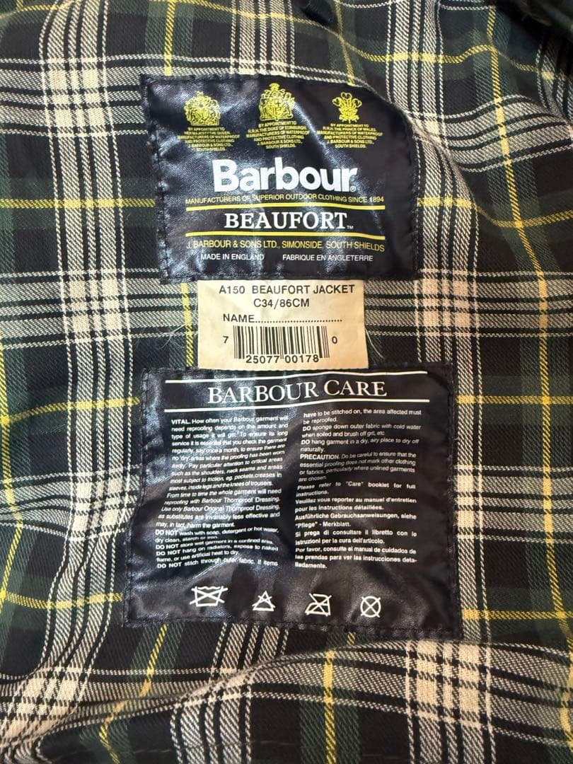 Barbour Beaufort ビューフォート34 バブアーオリーブ　90年代