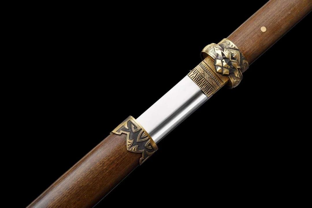 【虎頭直刀】古兵器 武具 刀装具 日本刀　模造刀 居合刀 武士道 鑑賞用 美術刀