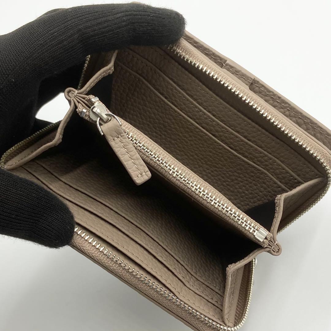 未使用級 vasic ROUND MINI 折り財布 ノット レザー ストーン ROUND