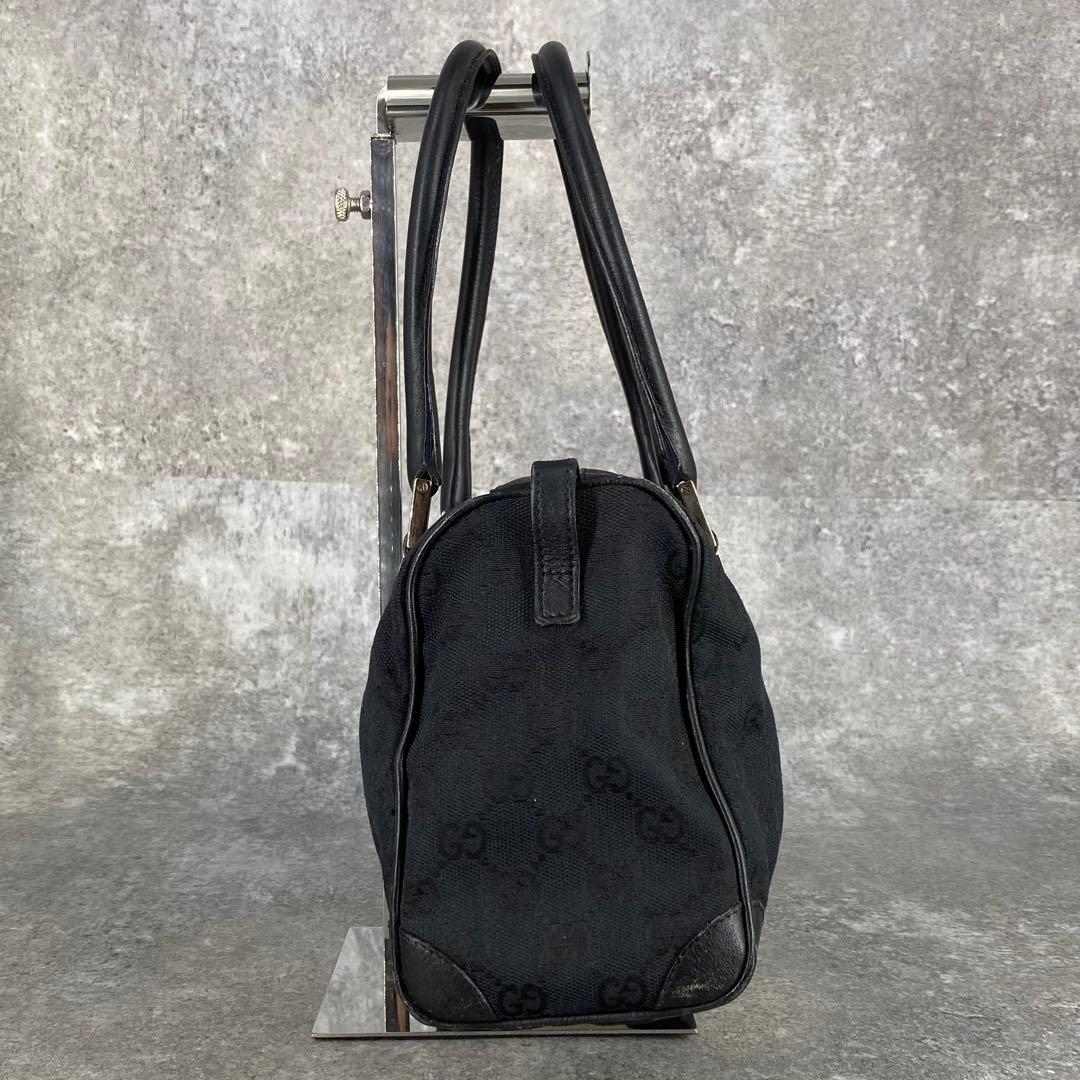 GUCCI グッチ GG柄 キャンバス ミニボストン ハンドバッグ ブラック