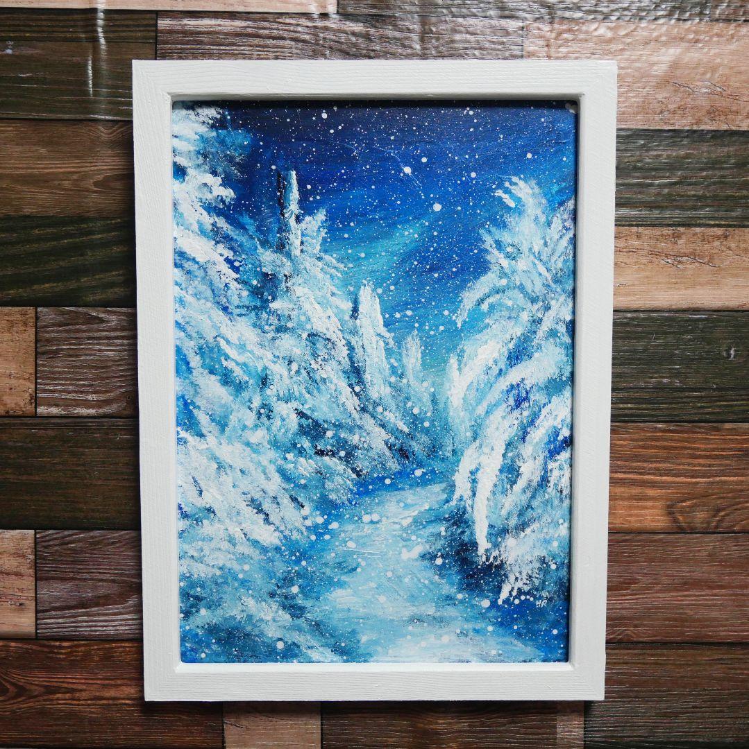 油絵 油彩 油彩画 絵 絵画 【冬景色】
