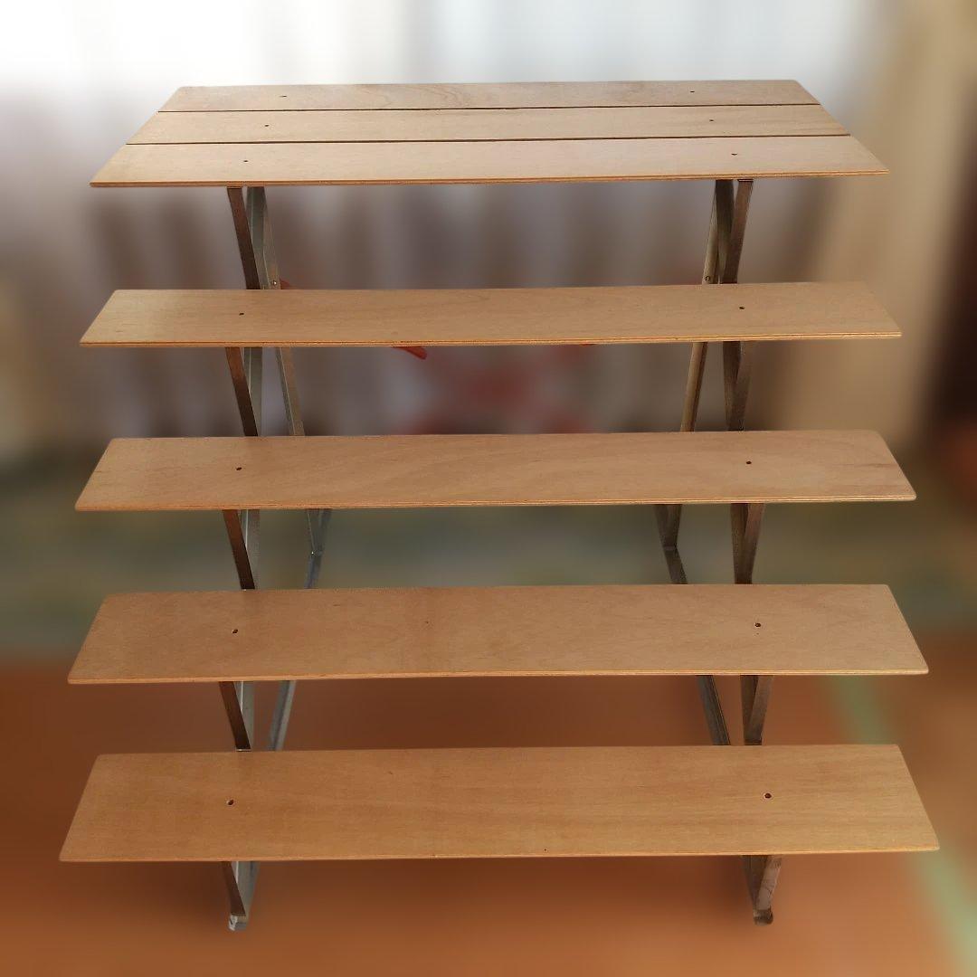 ひな段　御雛段　ひな壇　5段35号　昭和　レトロ　スチール　木製板