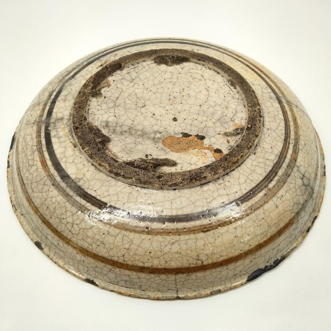 Y324-2　江戸初期 古瀬戸絵 瀬戸皿 直径22cm　FF