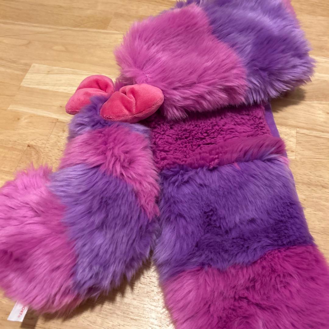 レア　チシャ猫　チャーム付きマフラー　ティペット　ディズニー　不思議の国のアリス